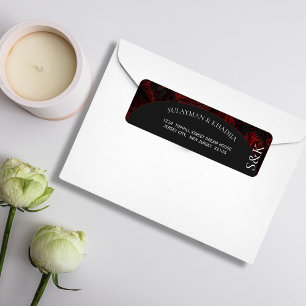 Maroon Elegant Islamic Wedding Return Address Return Address Label