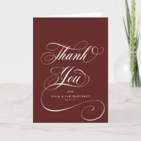 Maroon Elegant Script Blank Wedding