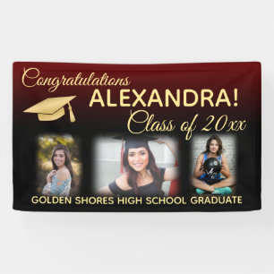 Maroon Fade Filter Effect Photo Graduation Banner
