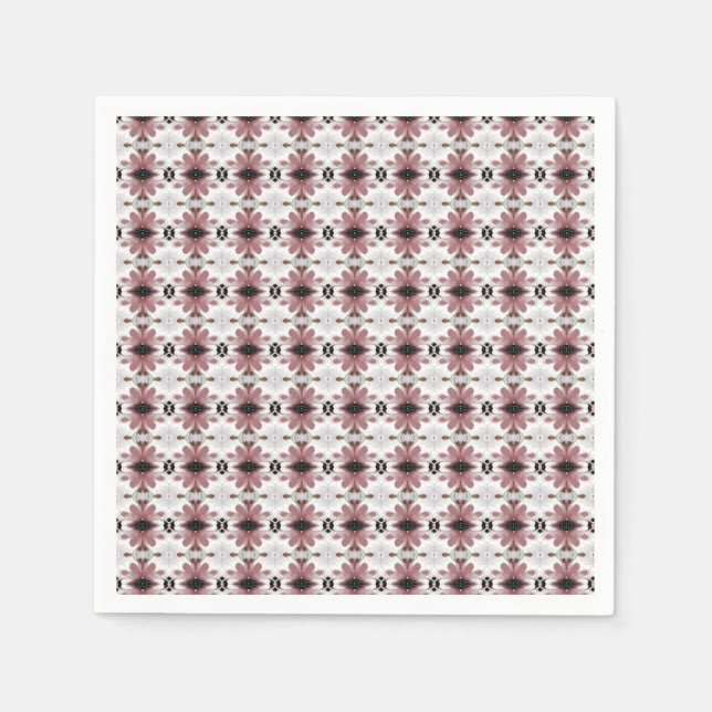 Maroon Floral Pattern Napkin (Front)