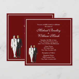 Maroon Gay Wedding Invitation