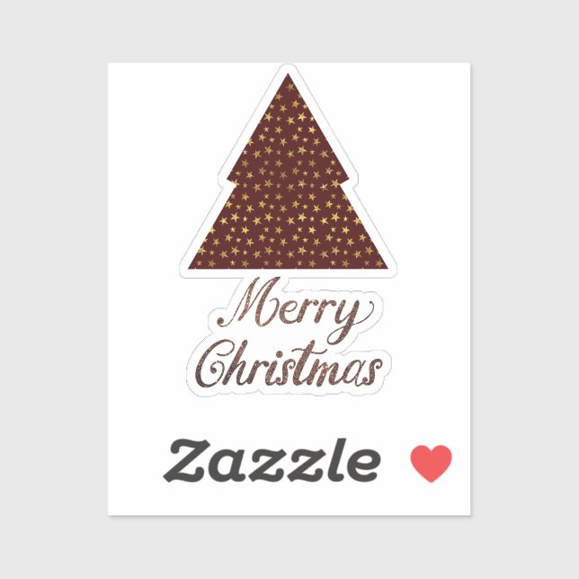 Maroon glitter christmas tree- merry christmas    (Sheet)