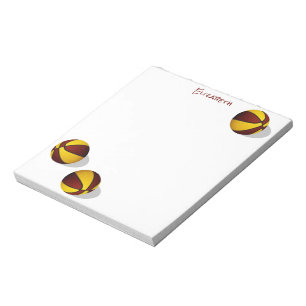 maroon gold basketball team colours custom name notepad