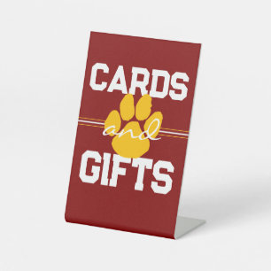 Maroon & Gold Cards & Gifts Graduation Table Pedestal Sign