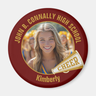Maroon Gold Cheerleader Photo High School Magnet