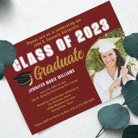 Maroon Gold Class of 2025 Photo Graduation Party