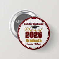 Maroon Gold Class of 2026 Graduation Keepsake