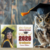 Maroon Gold Class of 2026 Photo Graduation Party