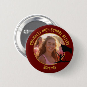 Maroon Gold Color Guard Photo High School Dancer 6 Cm Round Badge
