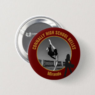 Maroon Gold Drill Team Photo High School Dancer 6 Cm Round Badge