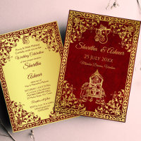 Maroon gold elephant Indian brides luxury wedding