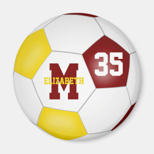 maroon gold girls boys soccer team colours magnet