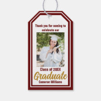 Maroon Gold Graduate Photo Custom Graduation