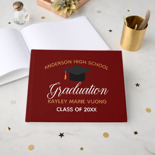 Maroon Gold Graduation 2026 Autograph Keepsake Guest Book