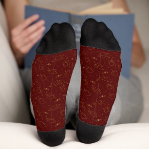 Maroon & Gold Graduation Cap Toss Socks