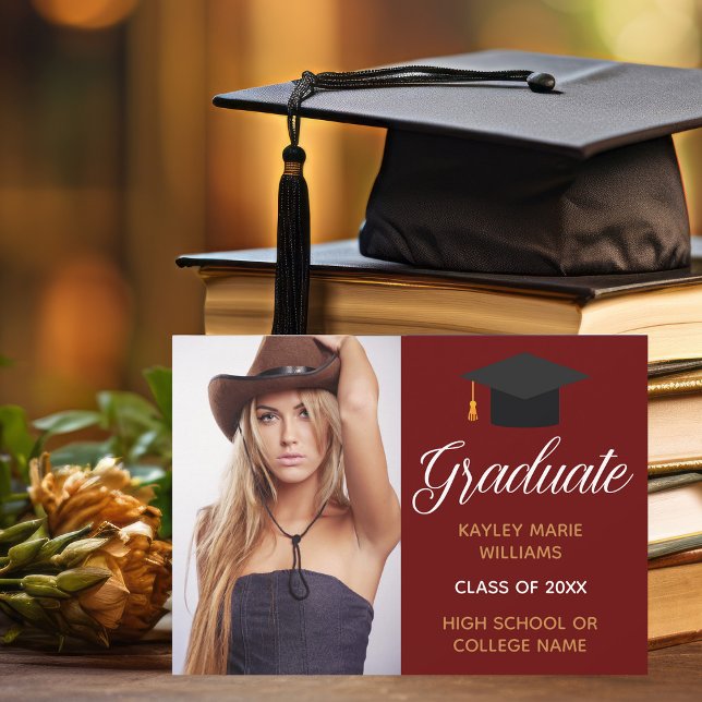 Maroon Gold Graduation Photo 2025 Graduate Announcement (Creator Uploaded)