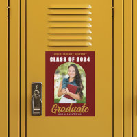 Maroon Gold Graduation Photo Class of 2026 Magnet
