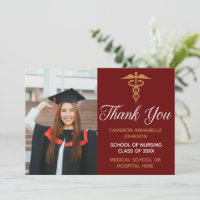 Maroon Gold Graduation Photo Nurse or Doctor