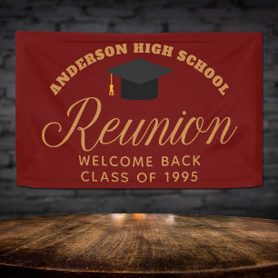 Maroon Gold High School Reunion Custom Welcome Banner