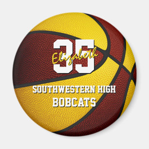 maroon gold kids basketball team colours magnet