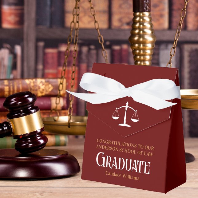 Maroon Gold Law School Custom Graduation Party Favour Box (Creator Uploaded)