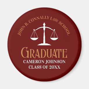 Maroon Gold Law School Graduation Keepsake Magnet