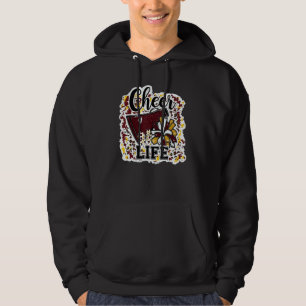 Maroon Gold Leopard Tie Dye Cheer Life Cheerleadin Hoodie