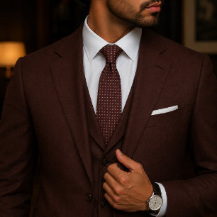 Maroon & Gold Polka Dot Tie