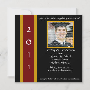 Maroon & Gold School Graduation Invitation