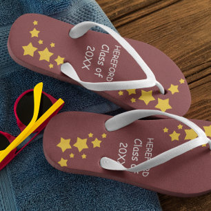 Maroon & Gold Senior Class Flip Flops