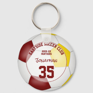 maroon gold soccer team colours kids sports gifts key ring