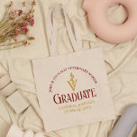 Maroon Gold Veterinary School Graduation Custom Tote Bag<br><div class="desc">This maroon and gold custom veterinary school graduation tote bag gift features modern typography for a class of 2025 graduate. Customise with your graduating year under the medical caduceus for a great personalised keepsake for a graduating veterinarian.</div>