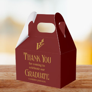 Maroon Gold Veterinary School Graduation Party Favour Box