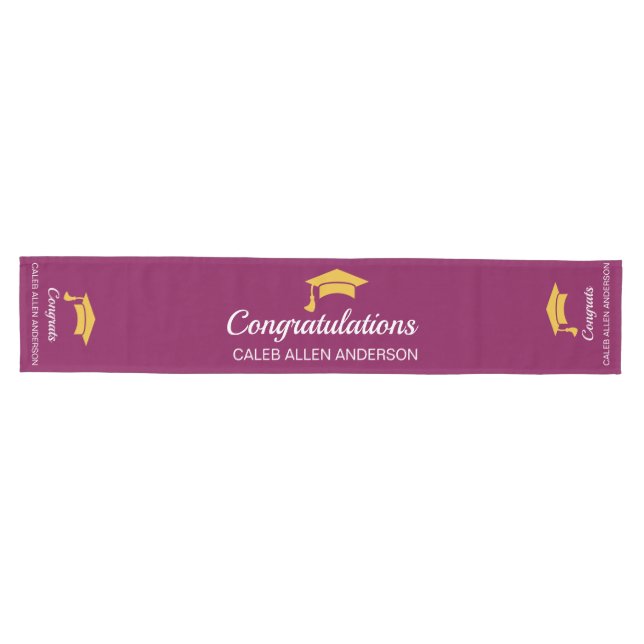 Maroon Graduation Cap Runner (Horizontal)