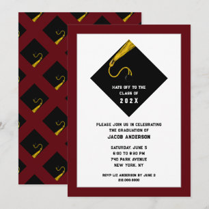 Maroon Graduation Party Invitations