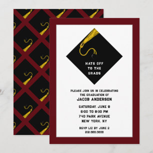 Maroon Graduation Party Invitations