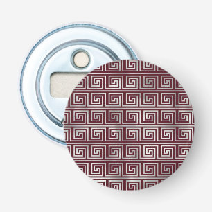 Maroon Grey Ancient Greek Art Elegant Pattern Bottle Opener