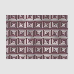 Maroon Grey Ancient Greek Art Elegant Pattern Tissue Paper