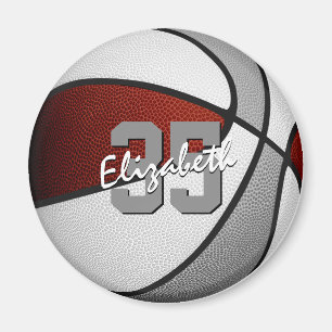 maroon grey basketball party favours under 10 magnet