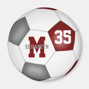 maroon grey custom soccer team colours magnet