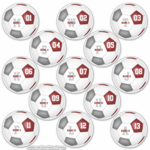maroon grey soccer team colours 13 personalised