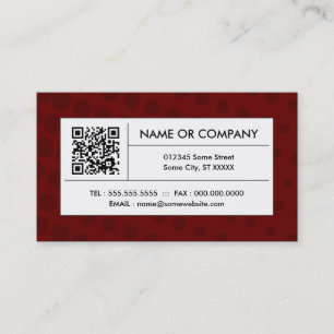 maroon halftone QR code Business Card