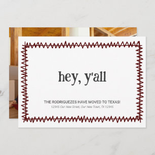 Maroon Hey Y'all - Moved to Texas Announcement