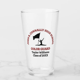 Maroon High School Colour Guard Personalised Glass