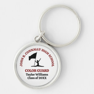 Maroon High School Colour Guard Personalised Key Ring