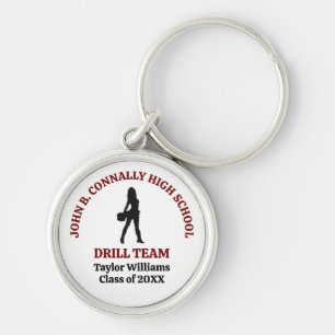 Maroon High School Drill Team Dancer Personalised Key Ring