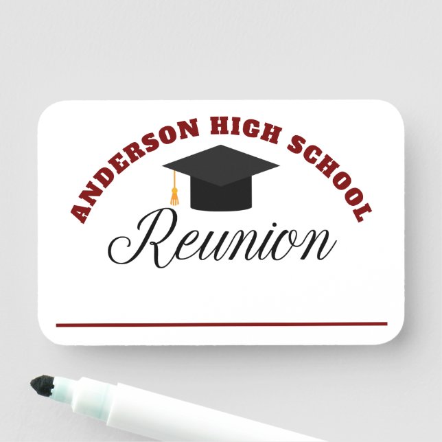 Maroon High School Reunion Personalised Name Tag (In Situ)