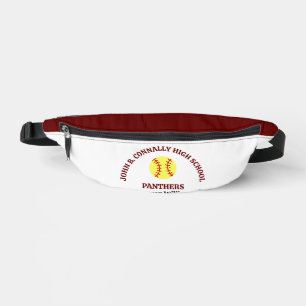 Maroon High School Softball Player Personalised Bum Bags