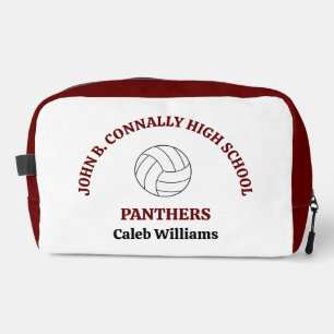 Maroon High School Volleyball Player Personalised Dopp Kit