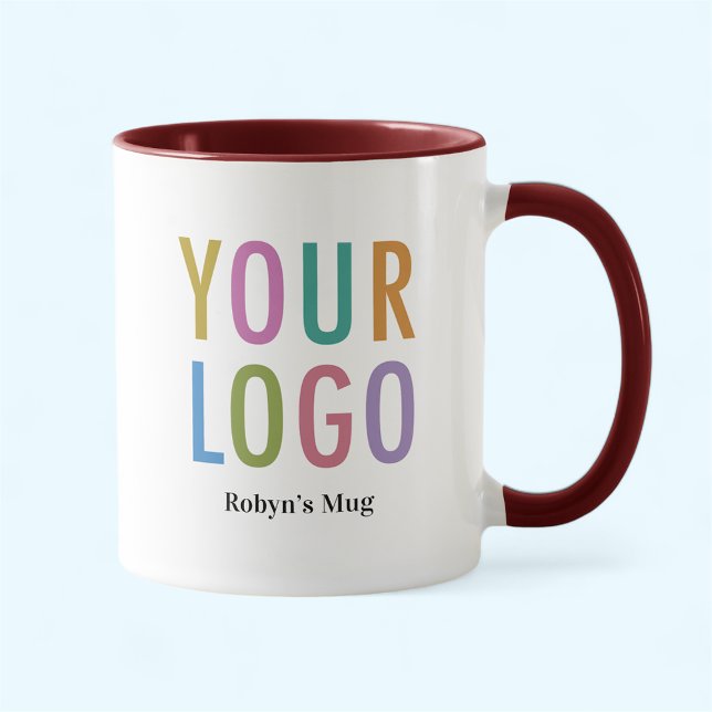 Maroon Inner & Handle Mug Custom Logo Promotional (MISOOK 11 oz Maroon Inside Mug with Logo)